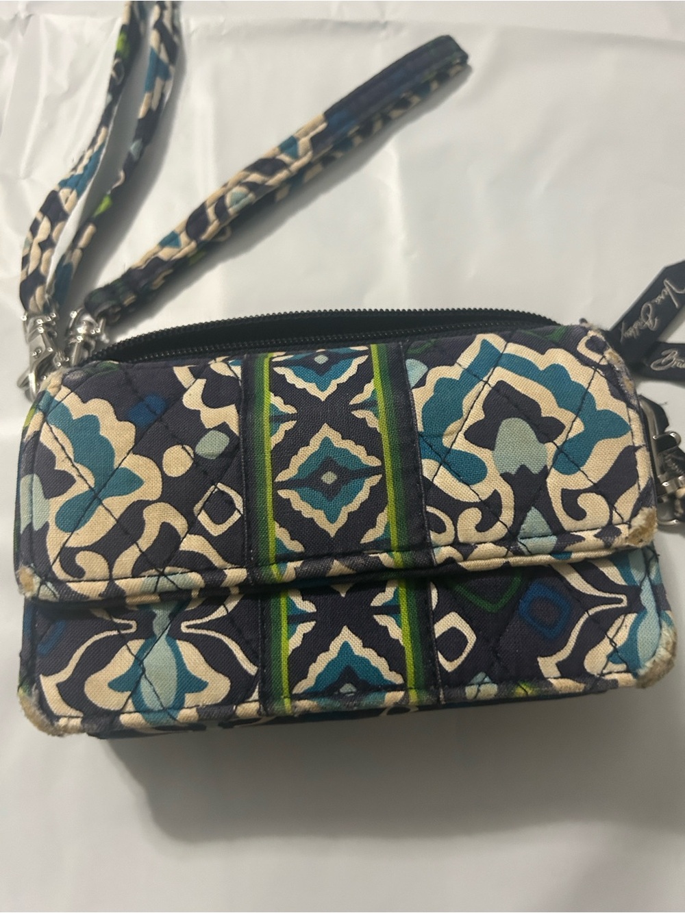 Vera Bradley Quilted Wristlet Clutch - Blue & Green